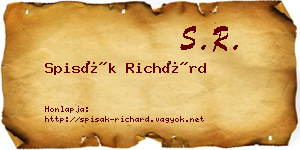 Spisák Richárd névjegykártya
